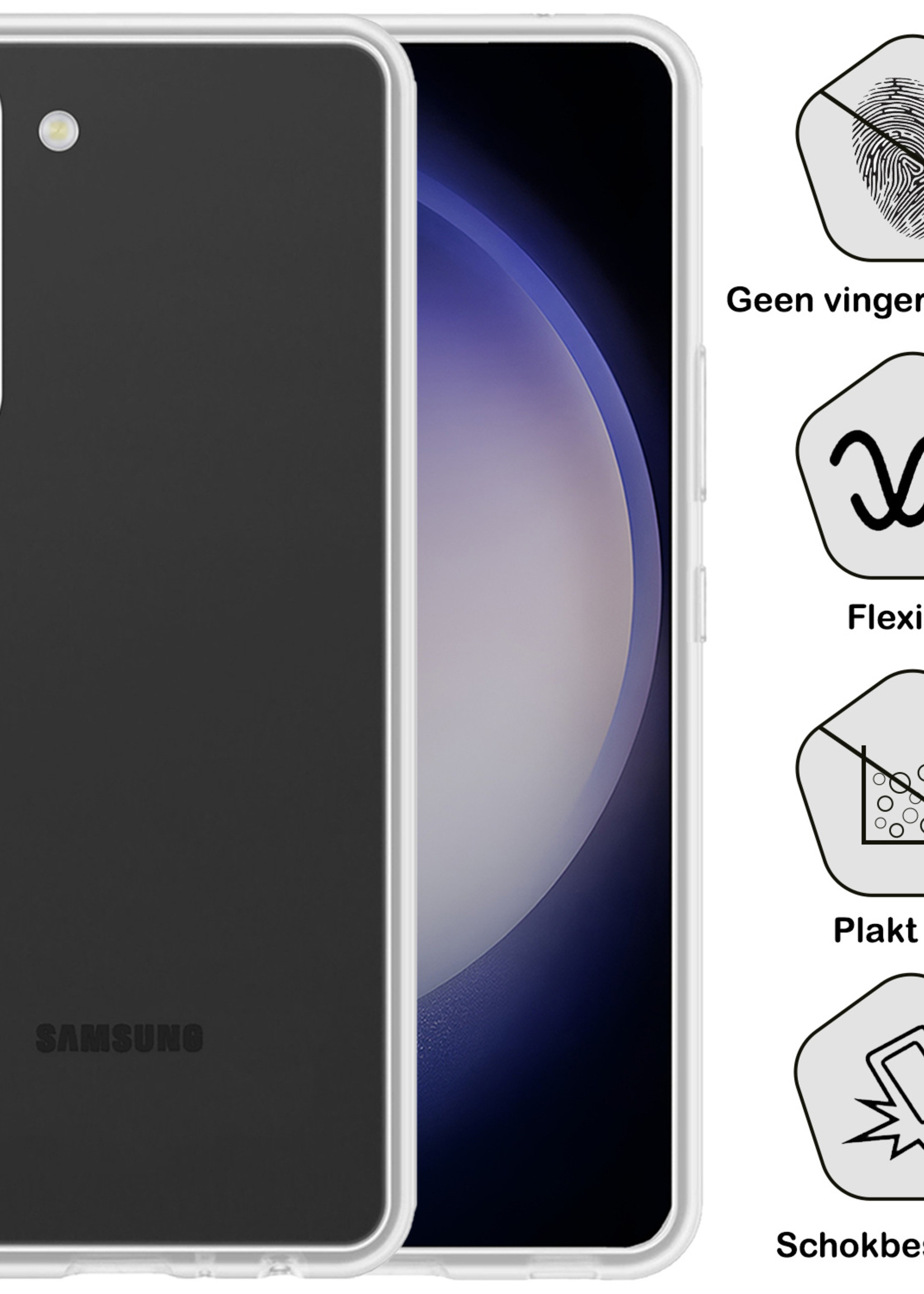 BTH Samsung S23 Hoesje Siliconen Case Cover - Samsung Galaxy S23 Hoesje Cover Hoes Siliconen - Transparant