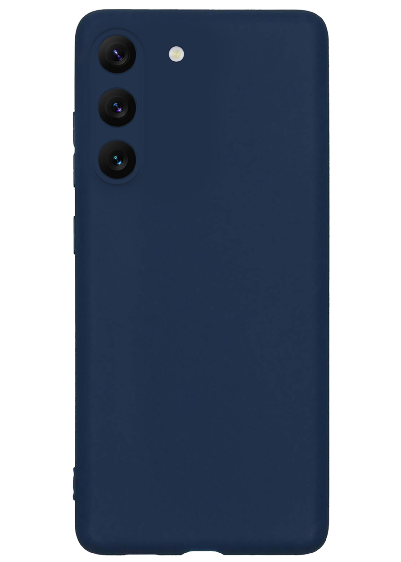 BTH Hoesje Geschikt voor Samsung S23 Hoesje Siliconen Case Hoes - Hoes Geschikt voor Samsung Galaxy S23 Hoes Cover Case - Donkerblauw - 2 PACK