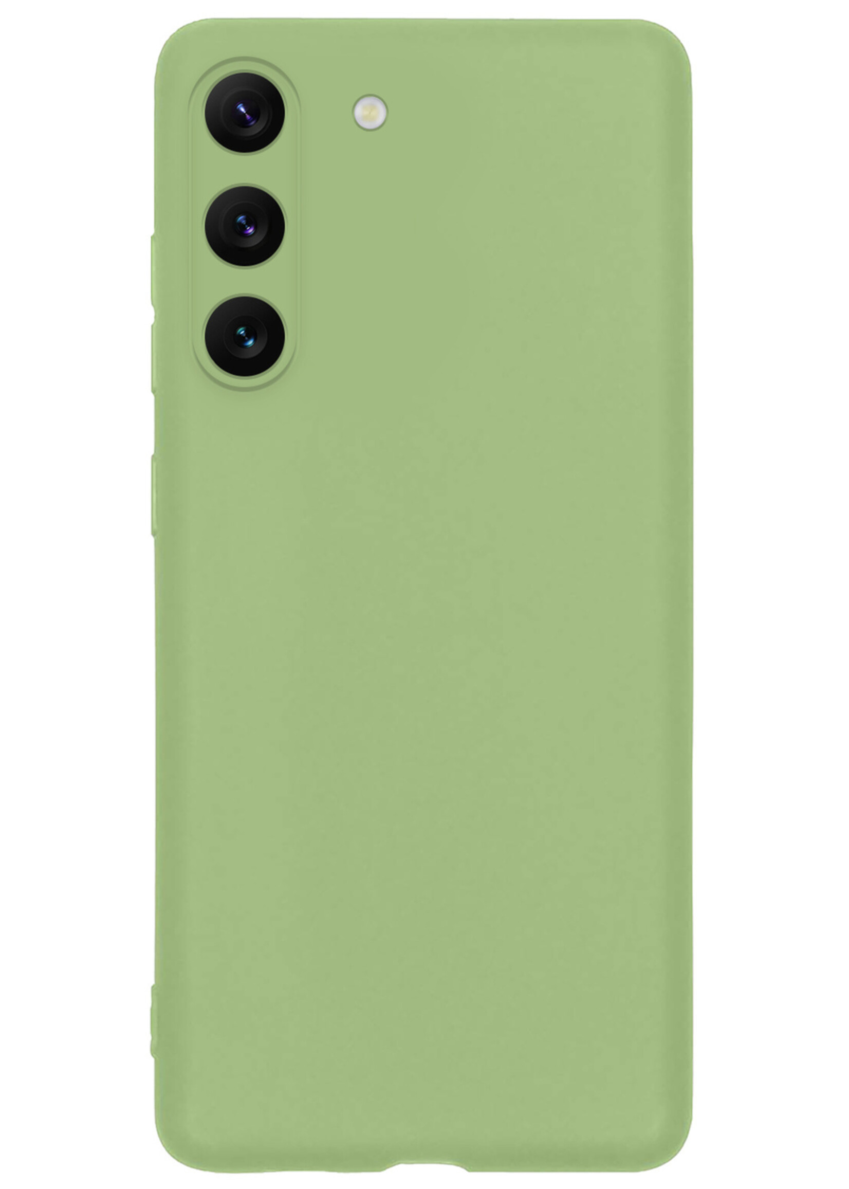 BTH Hoesje Geschikt voor Samsung S23 Hoesje Siliconen Case Hoes Met Screenprotector - Hoes Geschikt voor Samsung Galaxy S23 Hoes Cover Case - Groen