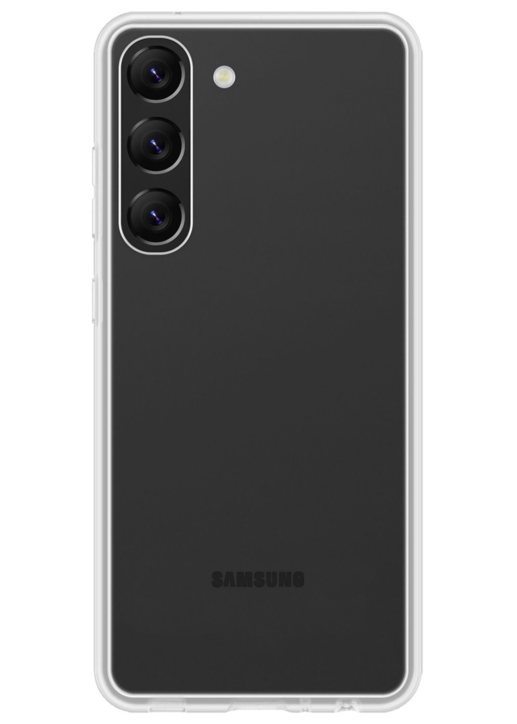 BTH Hoesje Geschikt voor Samsung S23 Hoesje Siliconen Case Hoes Met 2x Screenprotector - Hoes Geschikt voor Samsung Galaxy S23 Hoes Cover Case - Transparant