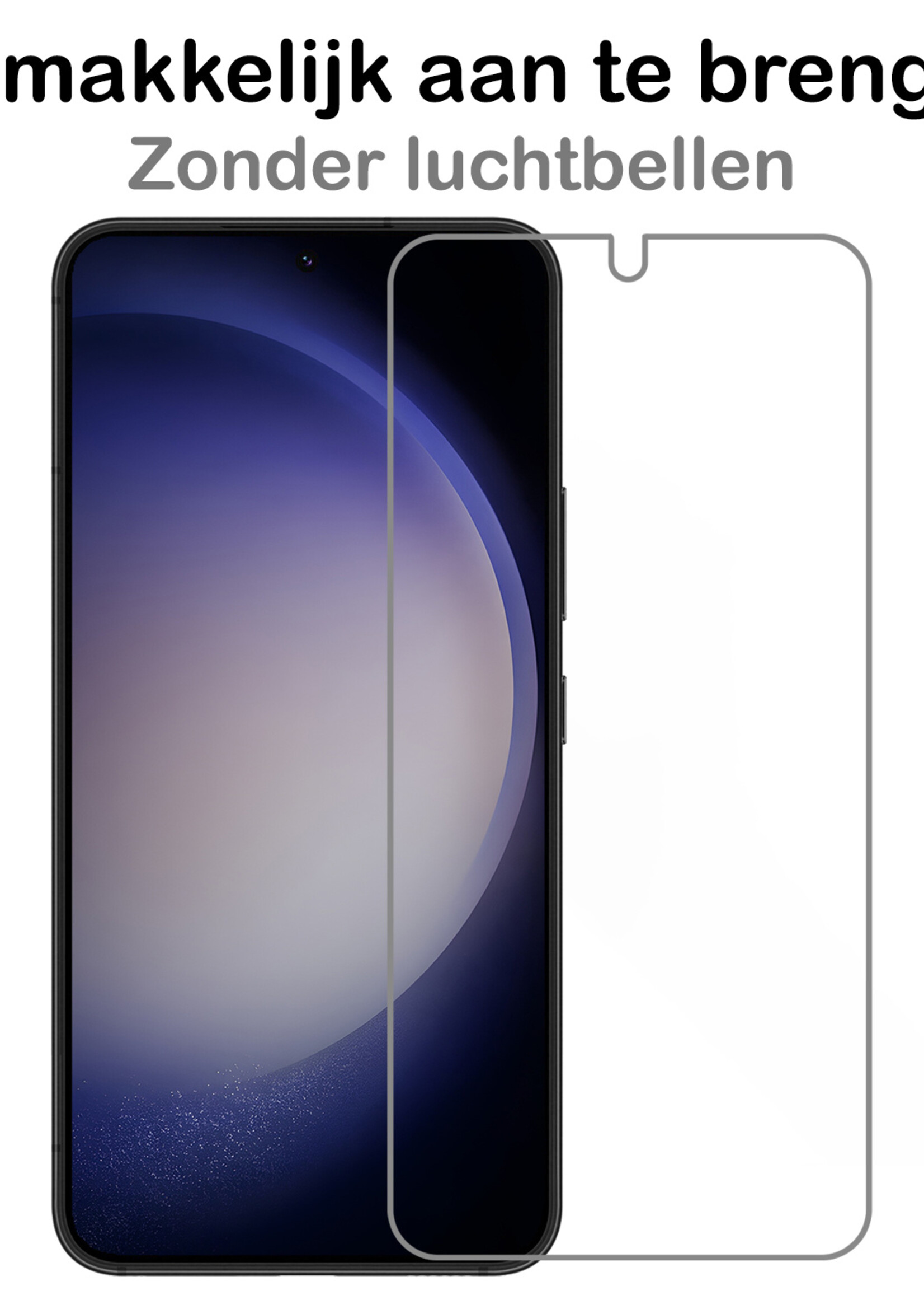 BTH Hoesje Geschikt voor Samsung S23 Hoesje Siliconen Case Hoes Met 2x Screenprotector - Hoes Geschikt voor Samsung Galaxy S23 Hoes Cover Case - Transparant