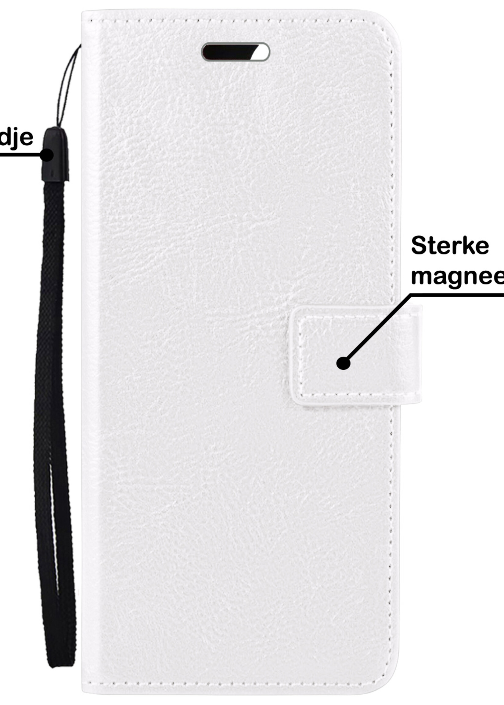 BTH Samsung S23 Plus Hoesje Book Case Hoes Portemonnee Cover Walletcase - Samsung Galaxy S23 Plus Hoes Bookcase Hoesje - Wit