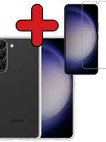 BTH BTH Samsung Galaxy S23 Plus Hoesje Siliconen Met Screenprotector - Transparant