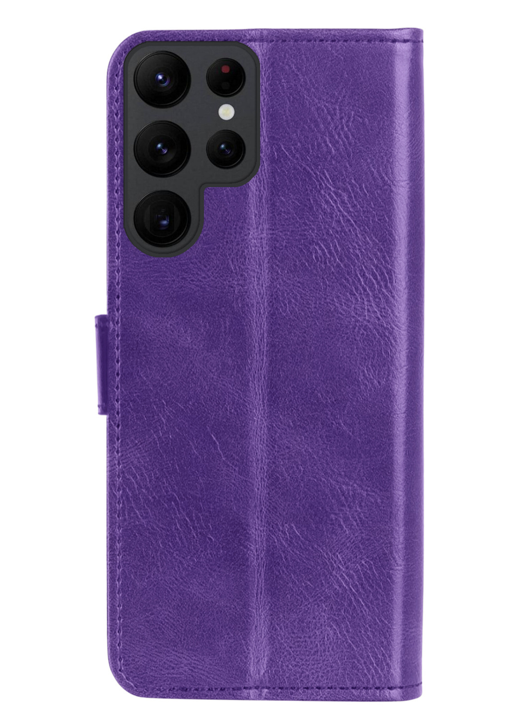 BTH Samsung S23 Ultra Hoesje Book Case Hoes Portemonnee Cover Walletcase - Samsung Galaxy S23 Ultra Hoes Bookcase Hoesje - Paars