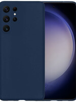 BTH BTH Samsung Galaxy S23 Ultra Hoesje Siliconen - Donkerblauw