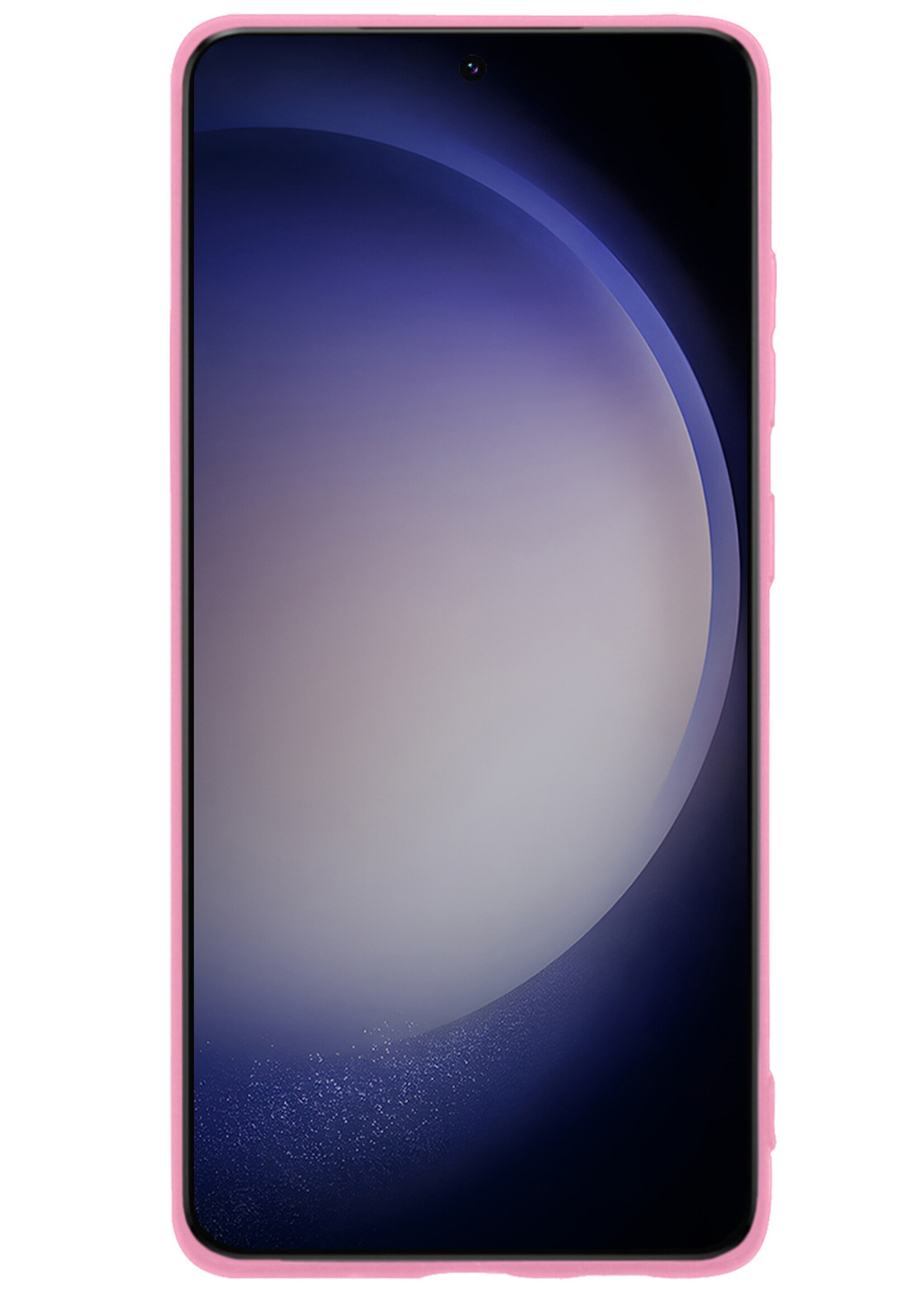 BTH Samsung S23 Ultra Hoesje Siliconen Case Cover - Samsung Galaxy S23 Ultra Hoesje Cover Hoes Siliconen - Licht Roze