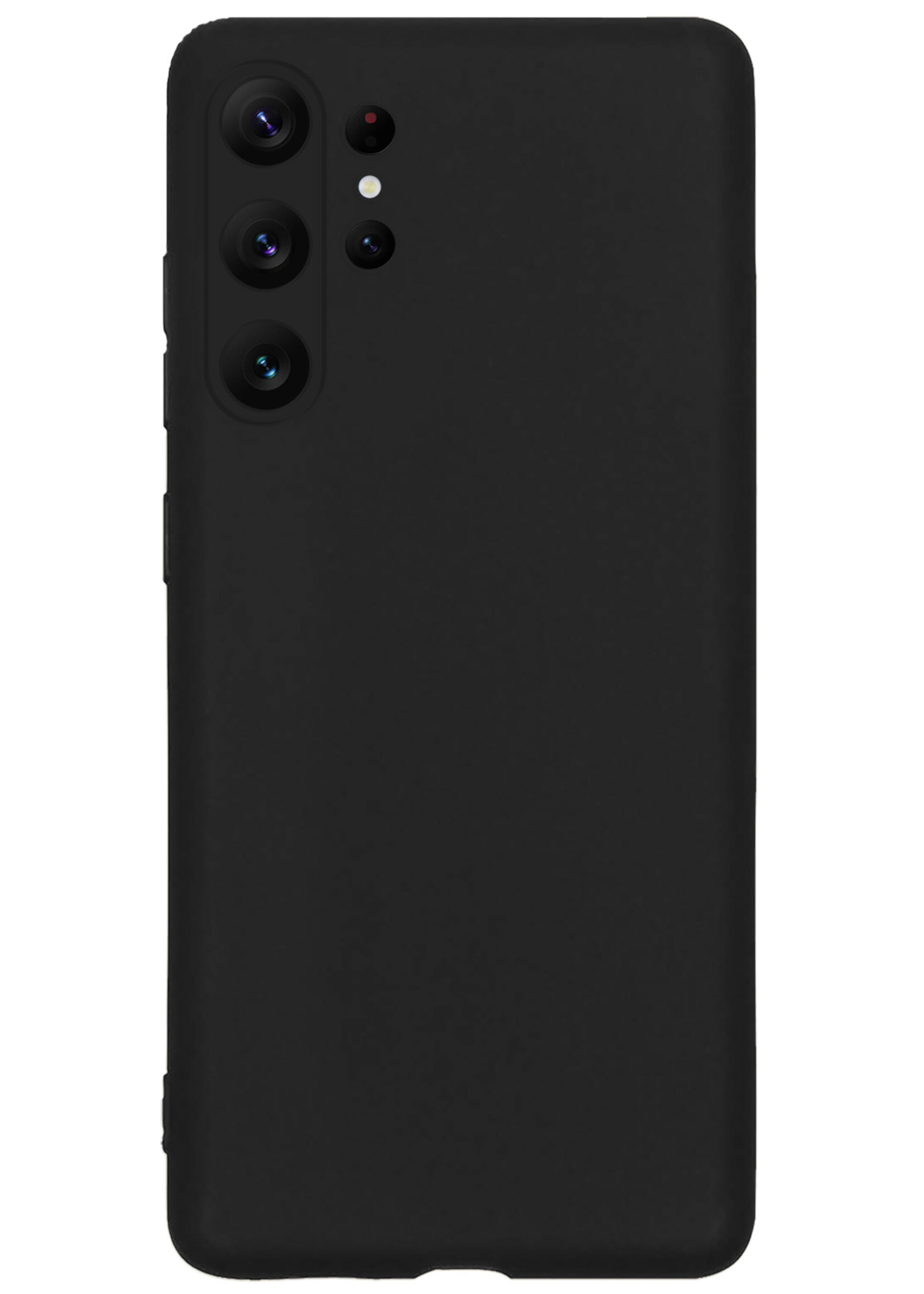 BTH Samsung S23 Ultra Hoesje Siliconen Case Cover - Samsung Galaxy S23 Ultra Hoesje Cover Hoes Siliconen - Zwart