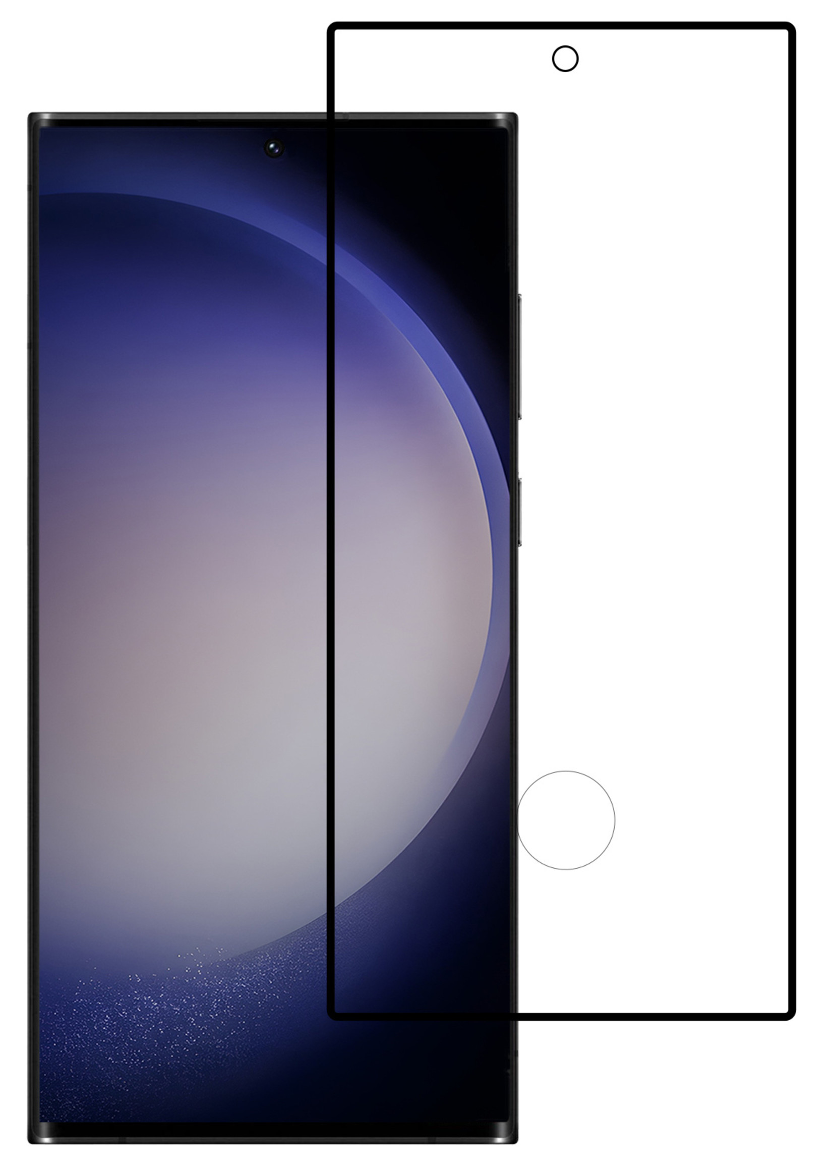 BTH Samsung S23 Ultra Screenprotector Glas Tempered Glass 3D - Samsung Galaxy S23 Ultra Screen Protector 3D Full Cover