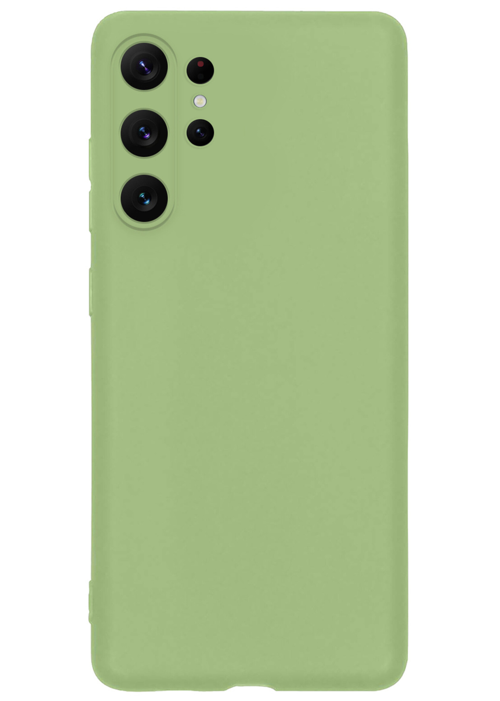 BTH Hoesje Geschikt voor Samsung S23 Ultra Hoesje Siliconen Case Hoes - Hoes Geschikt voor Samsung Galaxy S23 Ultra Hoes Cover Case - Groen - 2 PACK