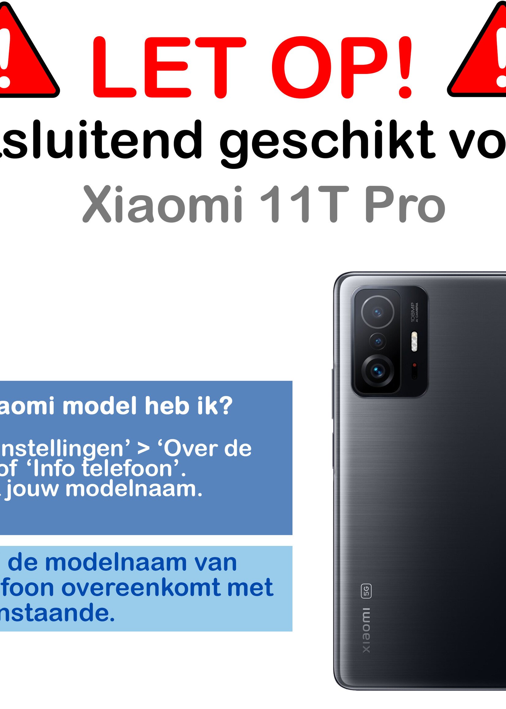 BTH Xiaomi 11T Pro Screenprotector Glas Gehard Tempered Glass - Xiaomi 11T Pro Screen Protector Screen Cover