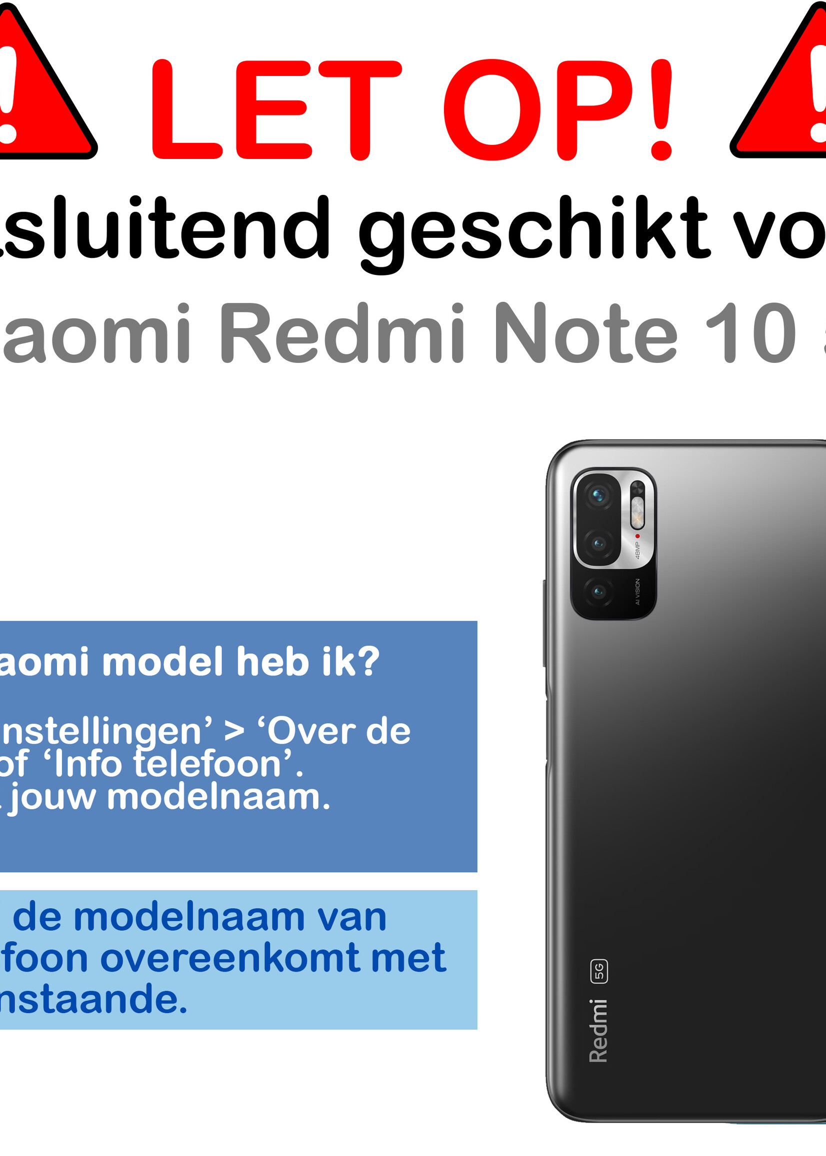 BTH Xiaomi Redmi Note 10 5G Screenprotector Glas Gehard Tempered Glass - Xiaomi Redmi Note 10 5G Screen Protector Screen Cover - 2 PACK
