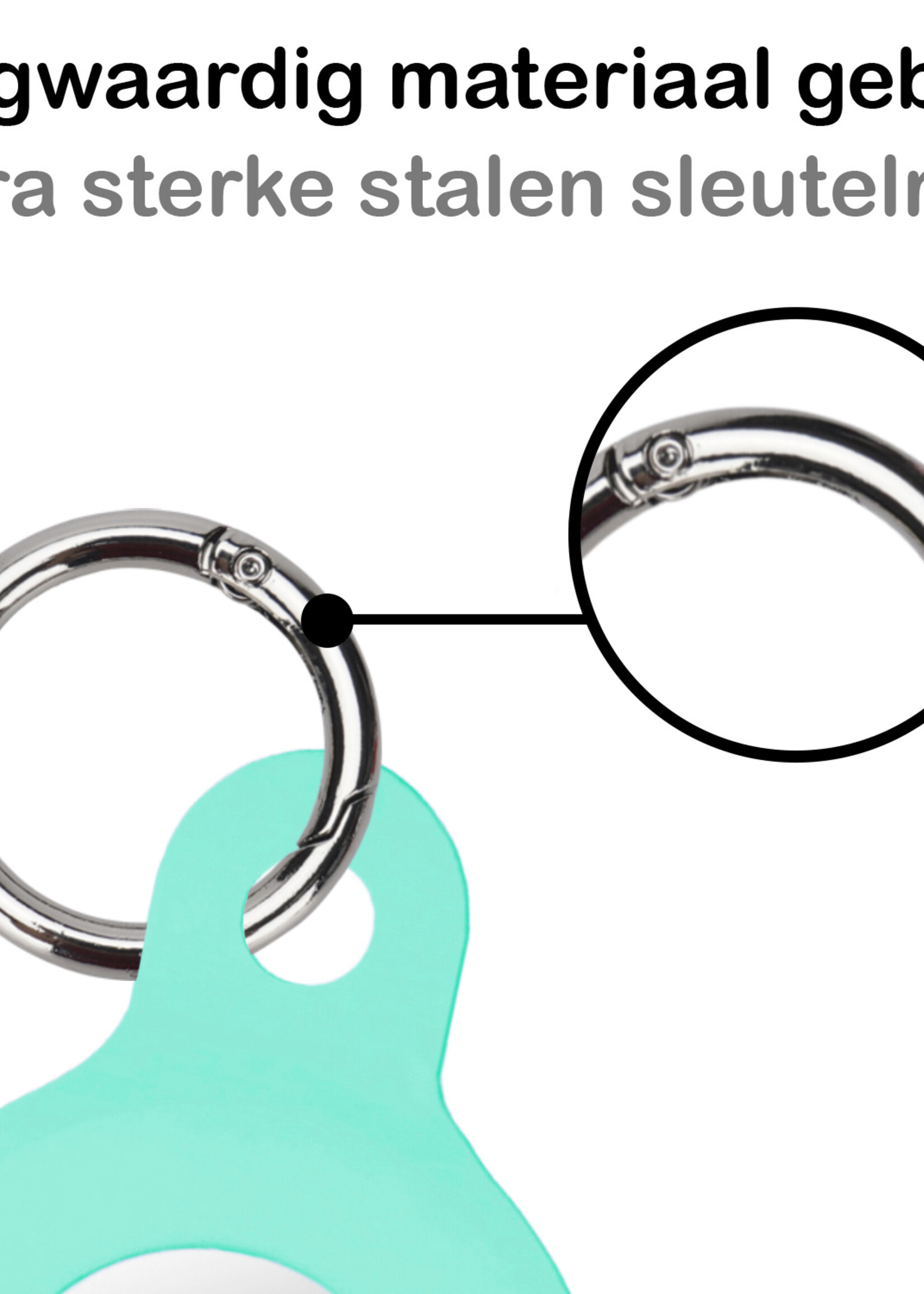 BTH AirTag Sleutelhanger AirTag Hoesje Siliconen Hanger - AirTag Hanger Sleutelhanger Hoesje - Turquoise