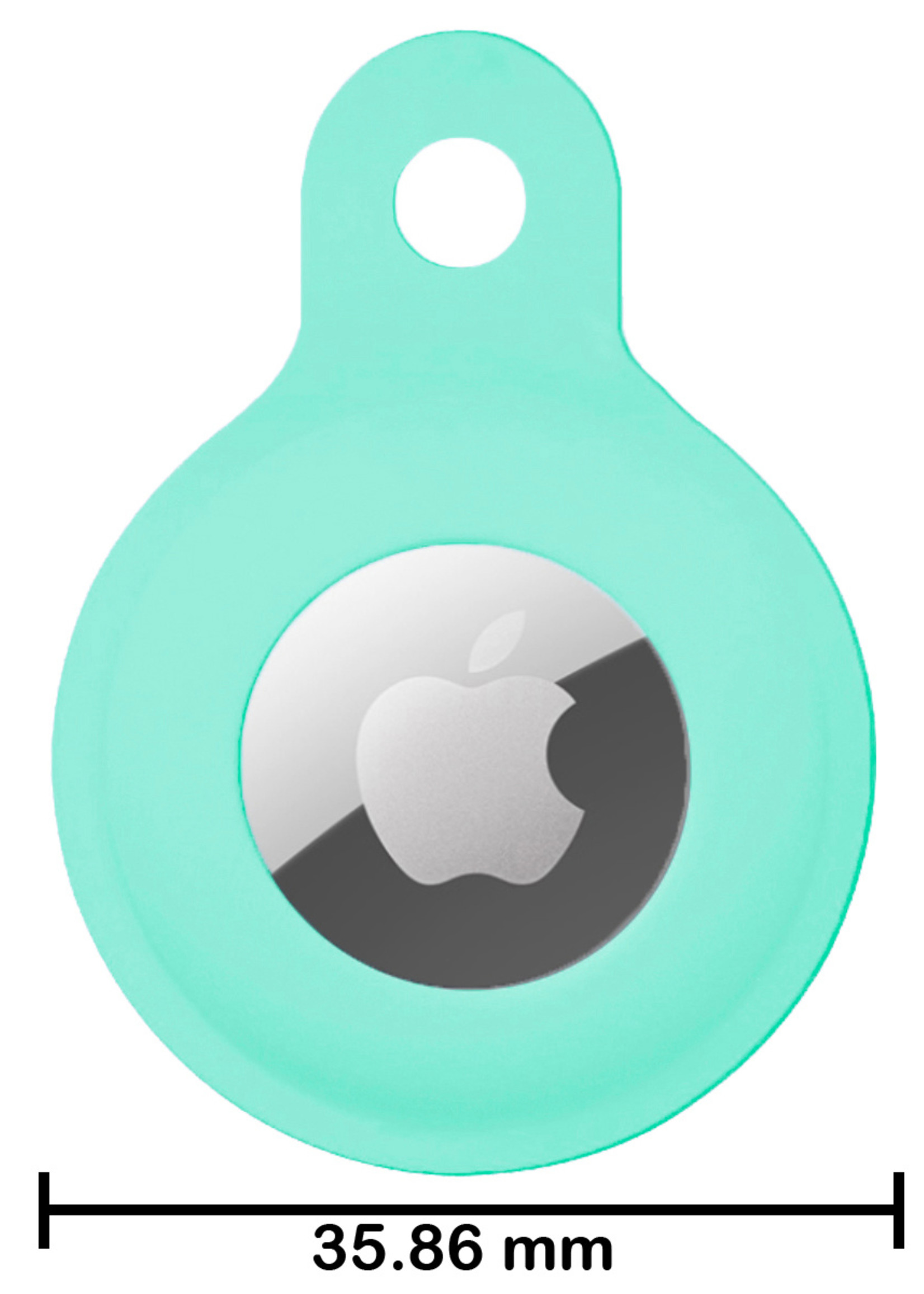 BTH Hoesje Geschikt voor Apple AirTag Sleutelhanger Hoesje Siliconen Hanger - Hoesje Geschikt voor Apple AirTag Hanger Sleutelhanger Hoesje - Turquoise - 2 PACK