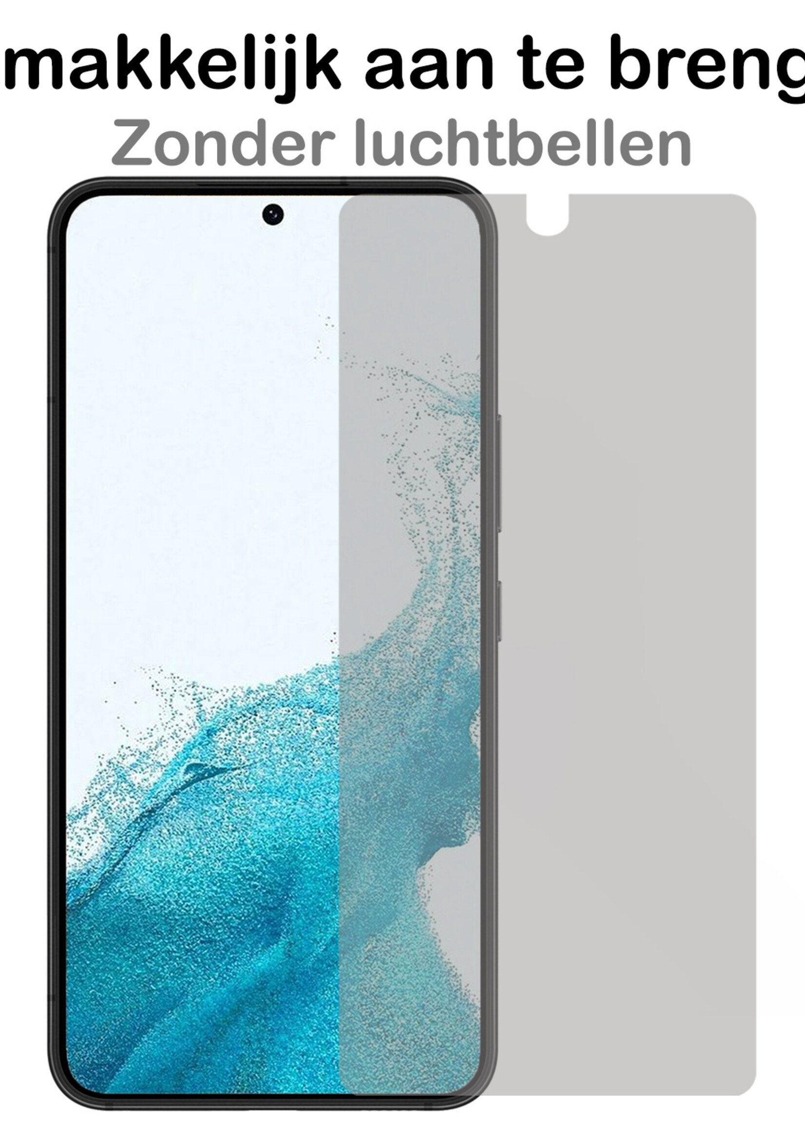 BTH Screenprotector Geschikt voor Samsung S22 Screenprotector Privacy Glas Gehard Full Cover - Screenprotector Geschikt voor Samsung Galaxy S22 Screenprotector Privacy Tempered Glass - 3 PACK