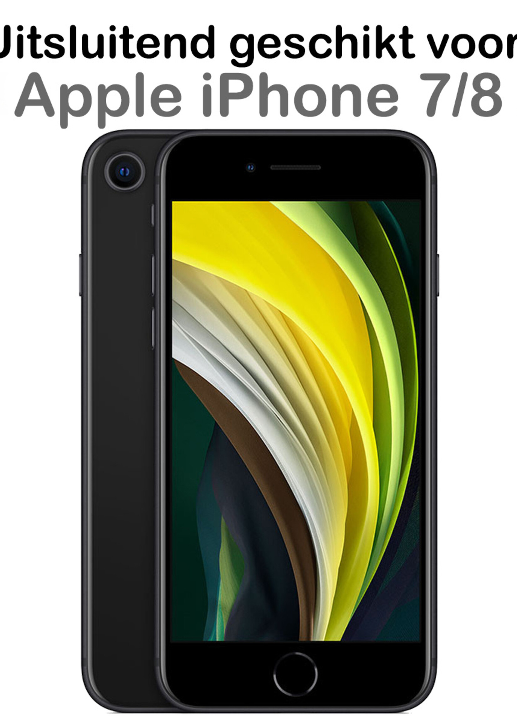BTH Hoesje Geschikt voor iPhone 7 Hoesje Siliconen Case Hoes - Hoes Geschikt voor iPhone 7 Hoes Cover Case - Ananas - 2 PACK