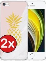 BTH BTH iPhone 7 Hoesje Siliconen - Ananas - 2 PACK