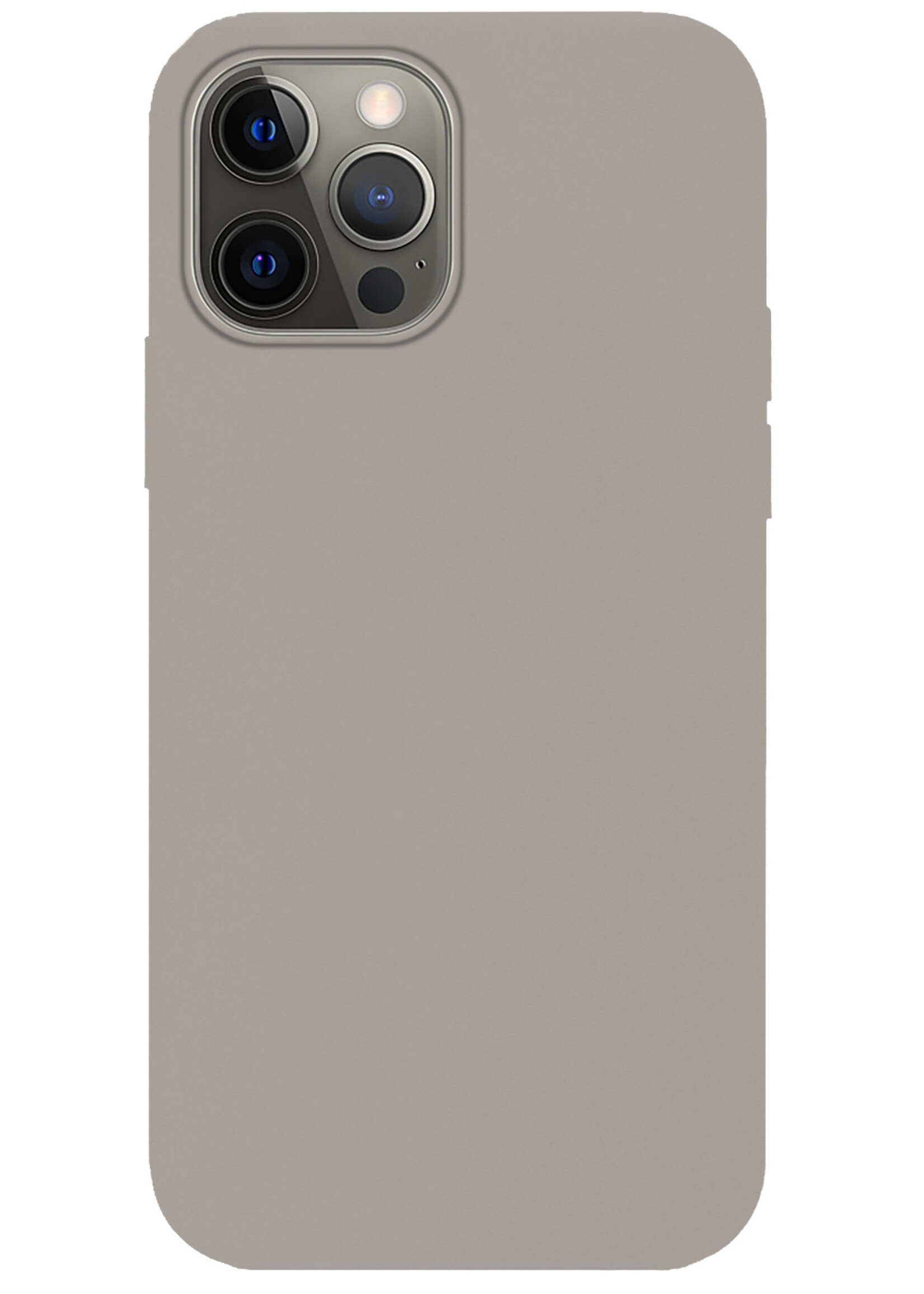 BTH Hoes geschikt voor iPhone 14 Pro Hoesje Siliconen Case Cover - iPhone 14 Pro Hoesje Cover Hoes Siliconen - Grijs