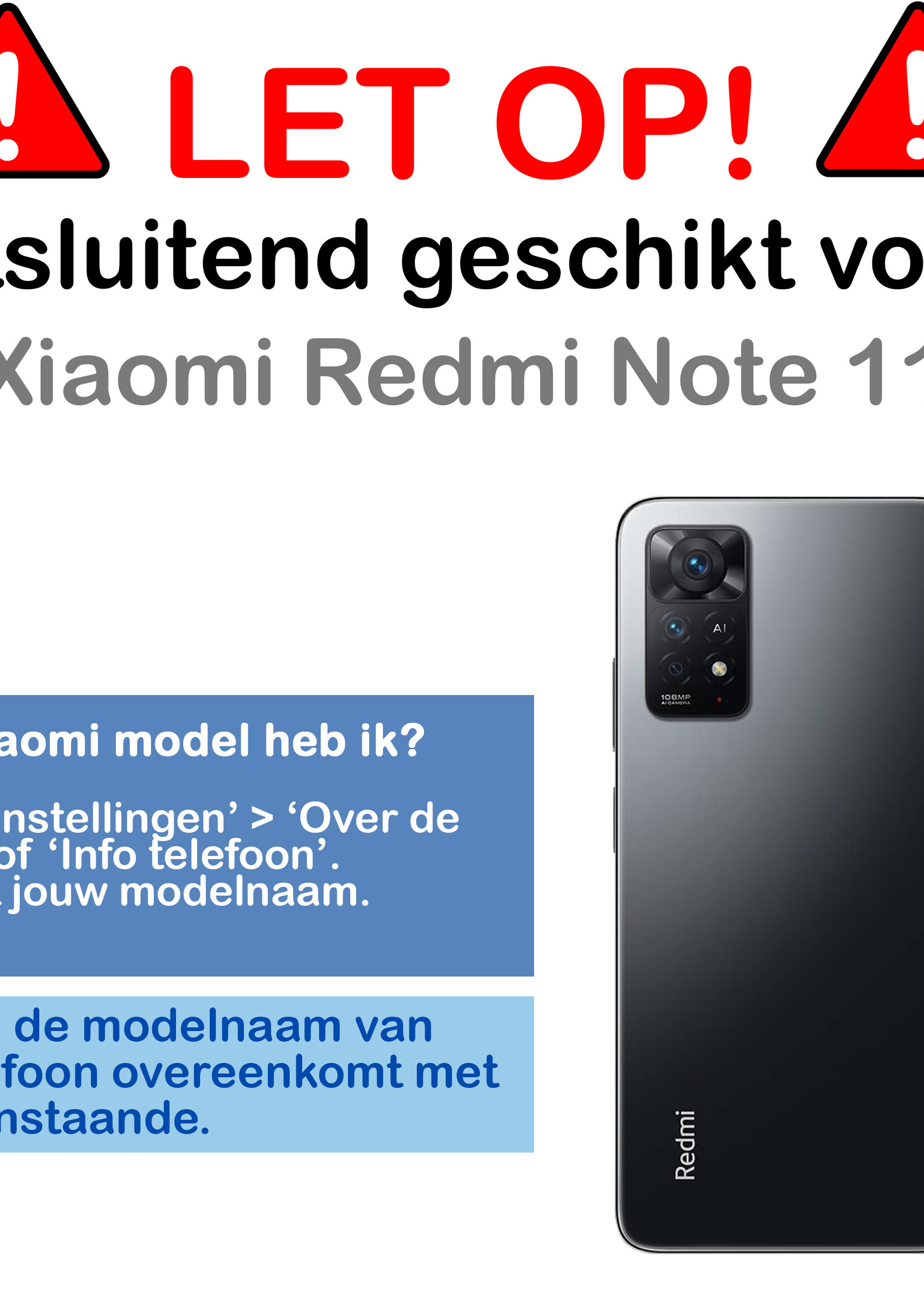 BTH Xiaomi Redmi Note 11 Screenprotector Glas Gehard Tempered Glass Full Cover - Xiaomi Redmi Note 11 Screen Protector Screen Cover