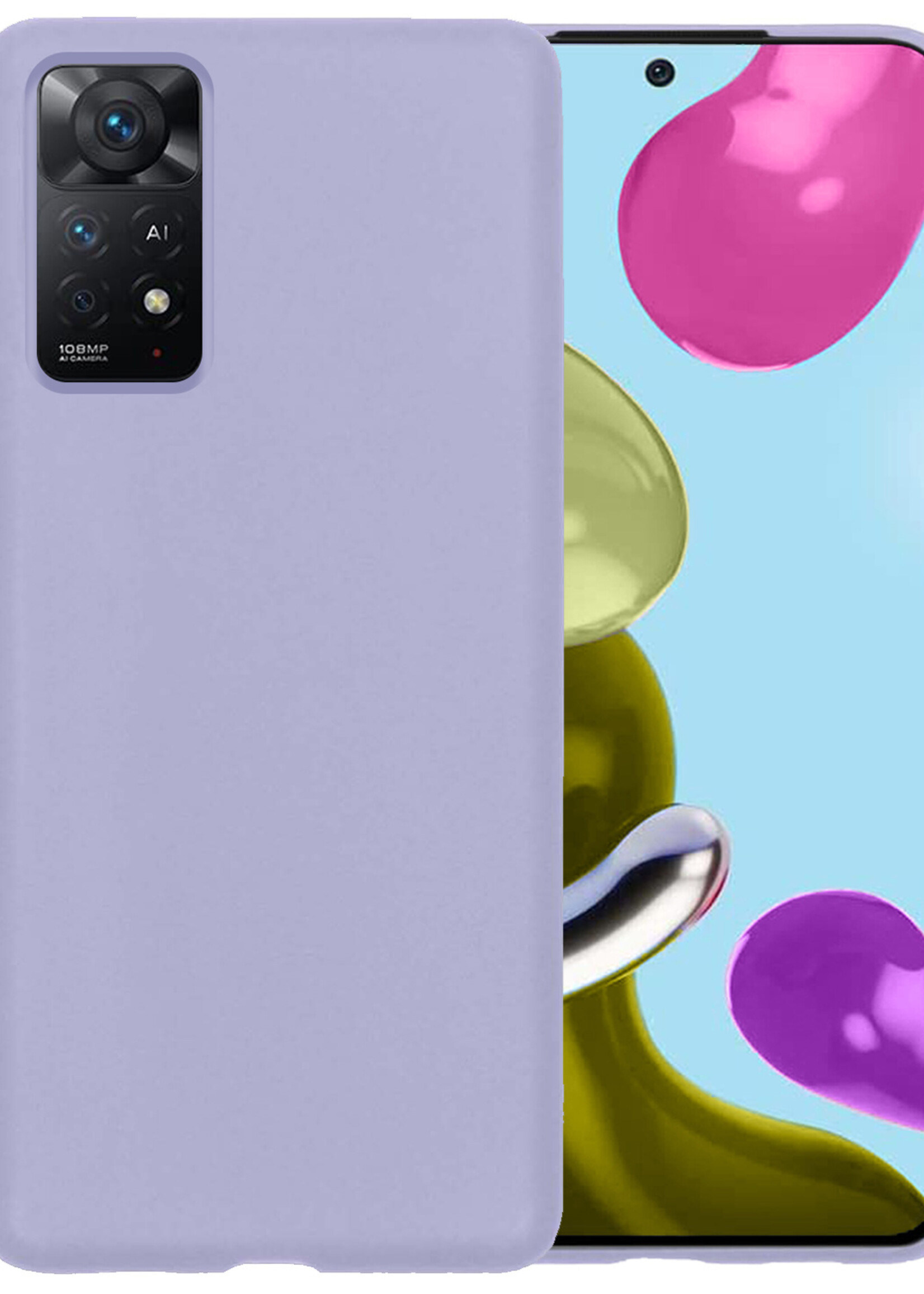 BTH Xiaomi Redmi Note 11 Hoesje Siliconen Case Cover - Xiaomi Redmi Note 11 Hoesje Cover Hoes Siliconen - Lila