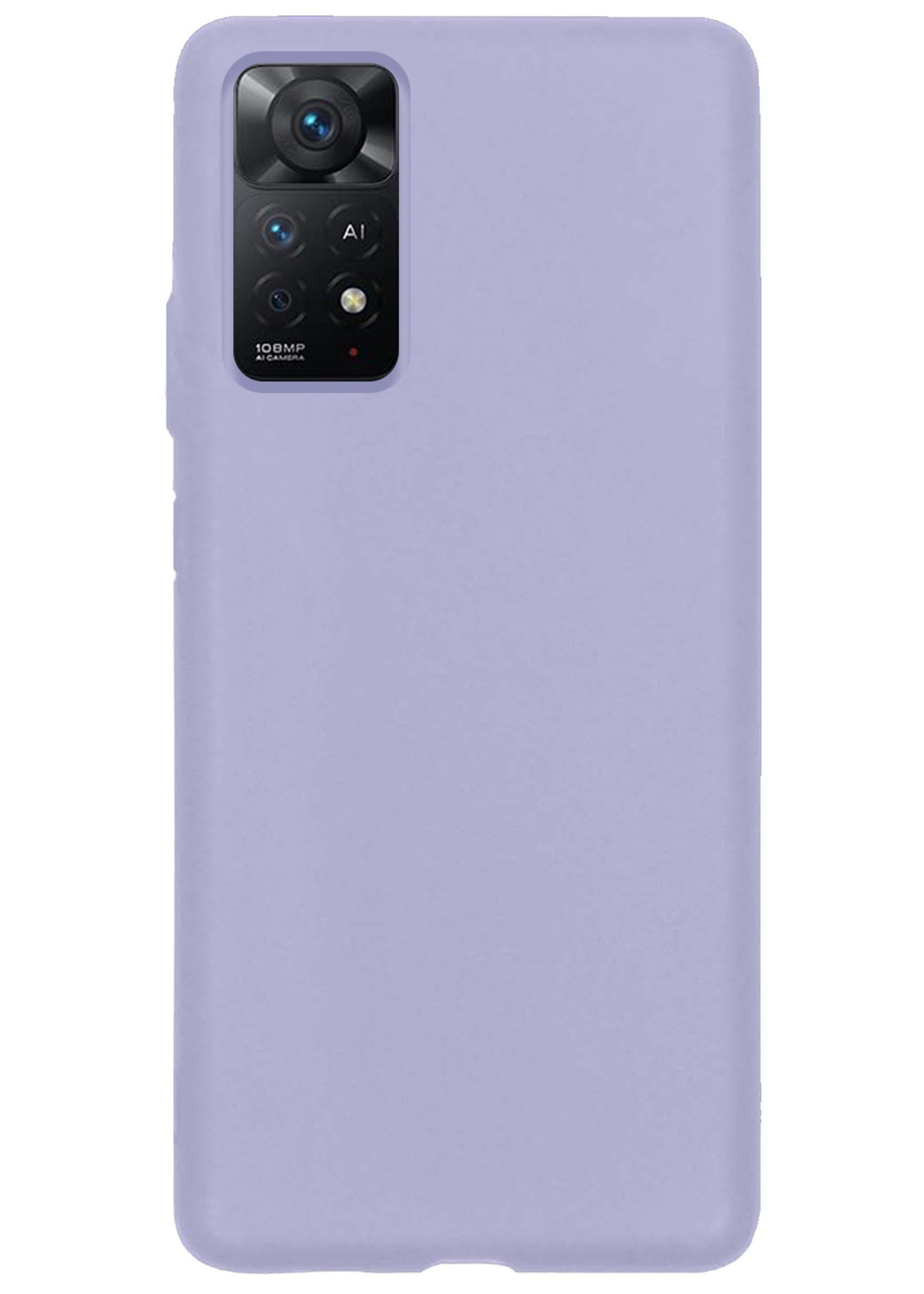 BTH Xiaomi Redmi Note 11 Hoesje Siliconen Case Cover - Xiaomi Redmi Note 11 Hoesje Cover Hoes Siliconen - Lila