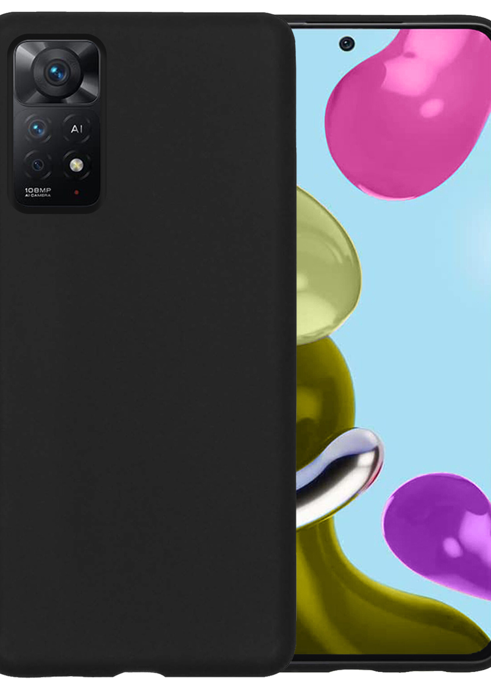 BTH Xiaomi Redmi Note 11 Hoesje Siliconen Case Cover - Xiaomi Redmi Note 11 Hoesje Cover Hoes Siliconen - Zwart
