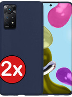 BTH BTH Xiaomi Redmi Note 11 Hoesje Siliconen - Donkerblauw - 2 PACK