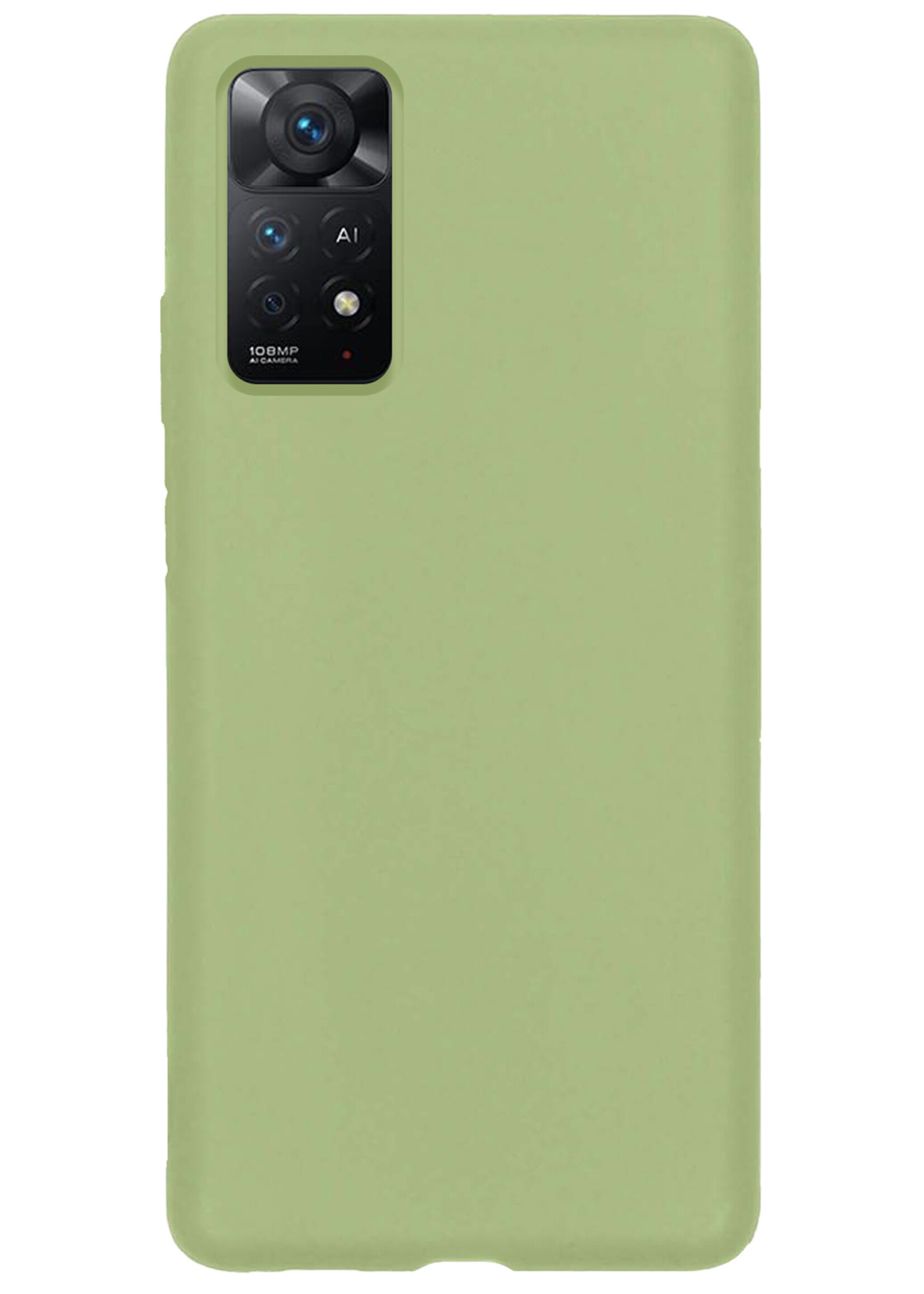 BTH Hoesje Geschikt voor Xiaomi Redmi Note 11 Hoesje Siliconen Case Hoes - Hoes Geschikt voor Xiaomi Redmi Note 11 Hoes Cover Case - Groen - 2 PACK