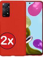 BTH BTH Xiaomi Redmi Note 11 Hoesje Siliconen - Rood - 2 PACK