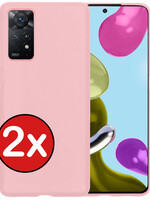 BTH BTH Xiaomi Redmi Note 11 Hoesje Siliconen - Lichtroze - 2 PACK