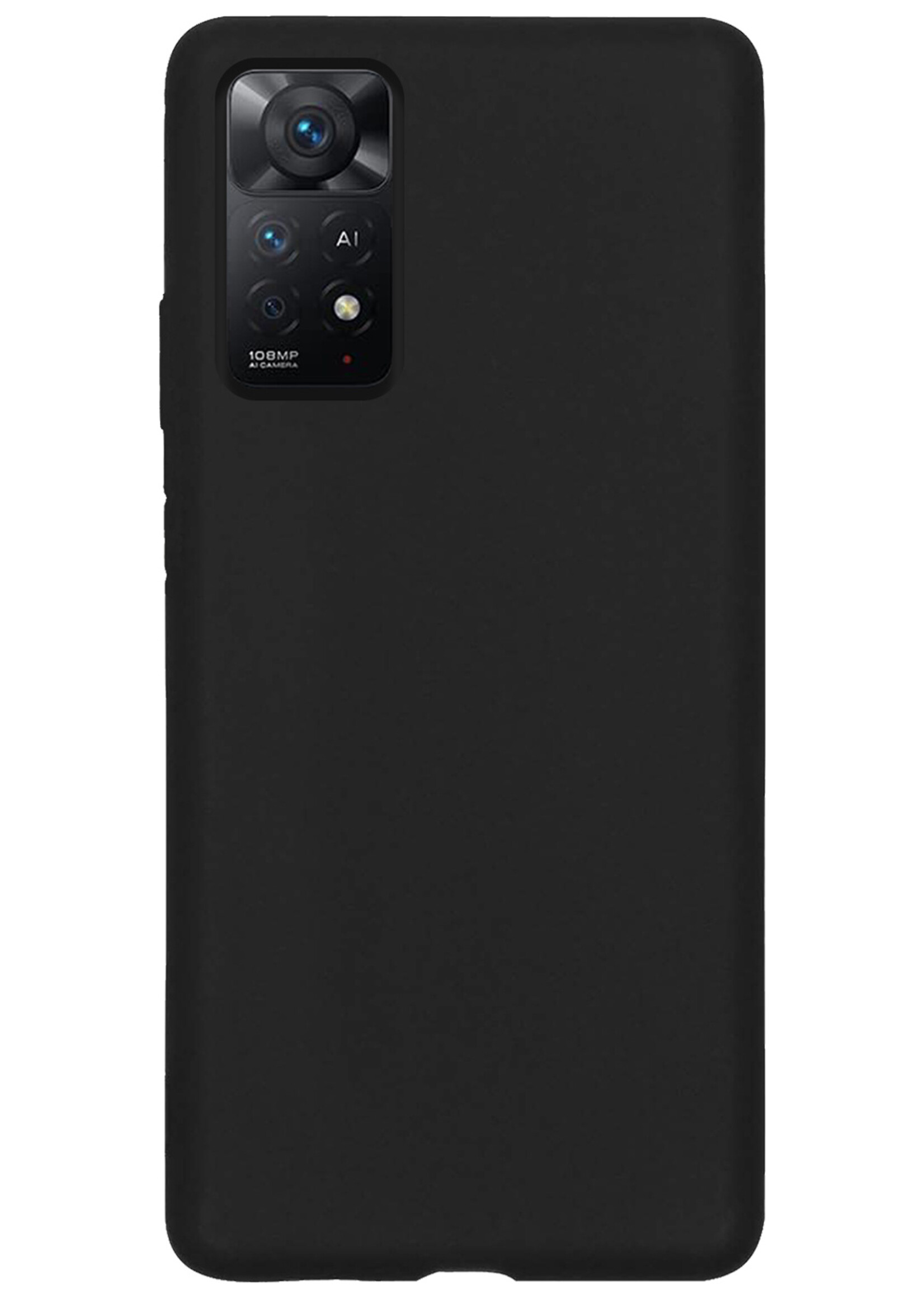 BTH Hoesje Geschikt voor Xiaomi Redmi Note 11 Hoesje Siliconen Case Hoes - Hoes Geschikt voor Xiaomi Redmi Note 11 Hoes Cover Case - Zwart - 2 PACK