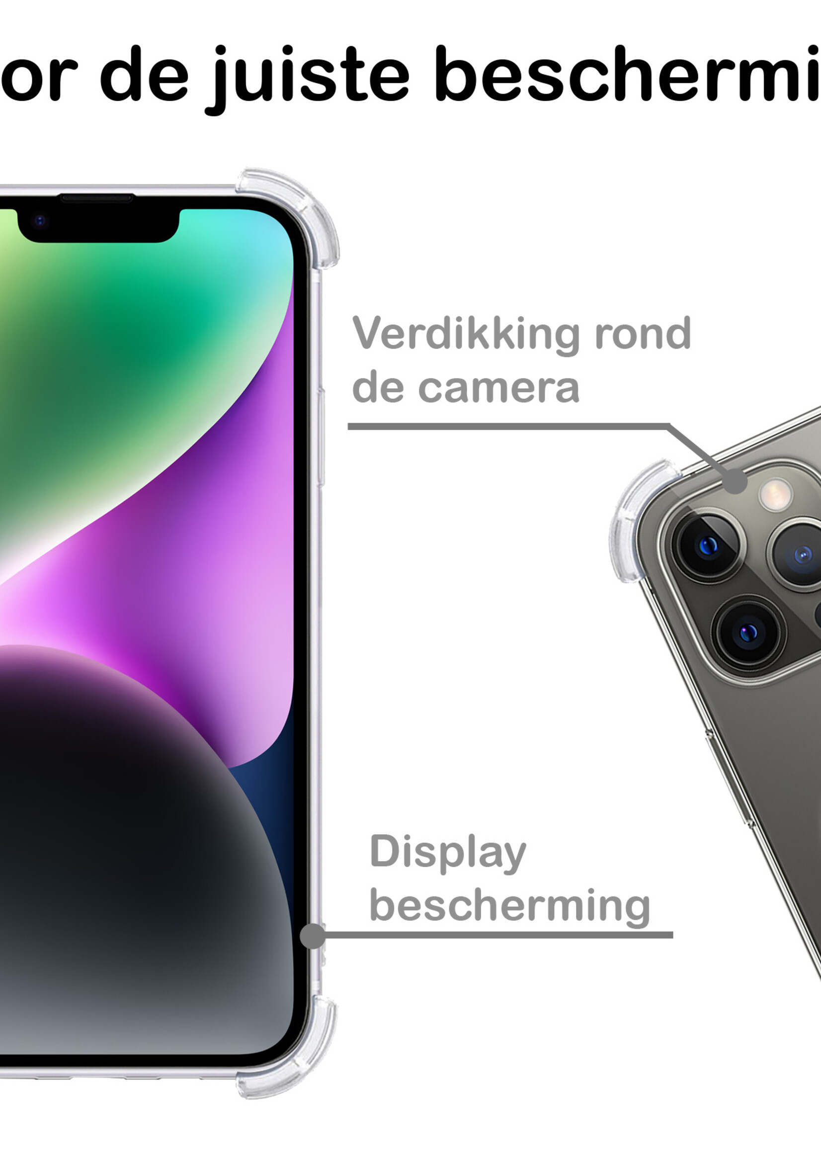 BTH Hoesje Geschikt voor iPhone 14 Pro Hoesje Geschikt voor Magsafe Hoesje Shock Proof Cover - Hoes Geschikt voor iPhone 14 Pro Hoesje Magsafe Case Shockproof - Transparant - 2 PACK