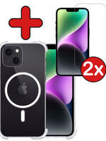 BTH BTH iPhone 14 Magsafe Hoesje Transparant Met 2x Screenprotector