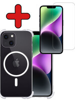 BTH BTH iPhone 14 Plus Magsafe Hoesje Transparant Met Screenprotector