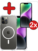 BTH BTH iPhone 14 Pro Magsafe Hoesje Transparant Met 2x Screenprotector