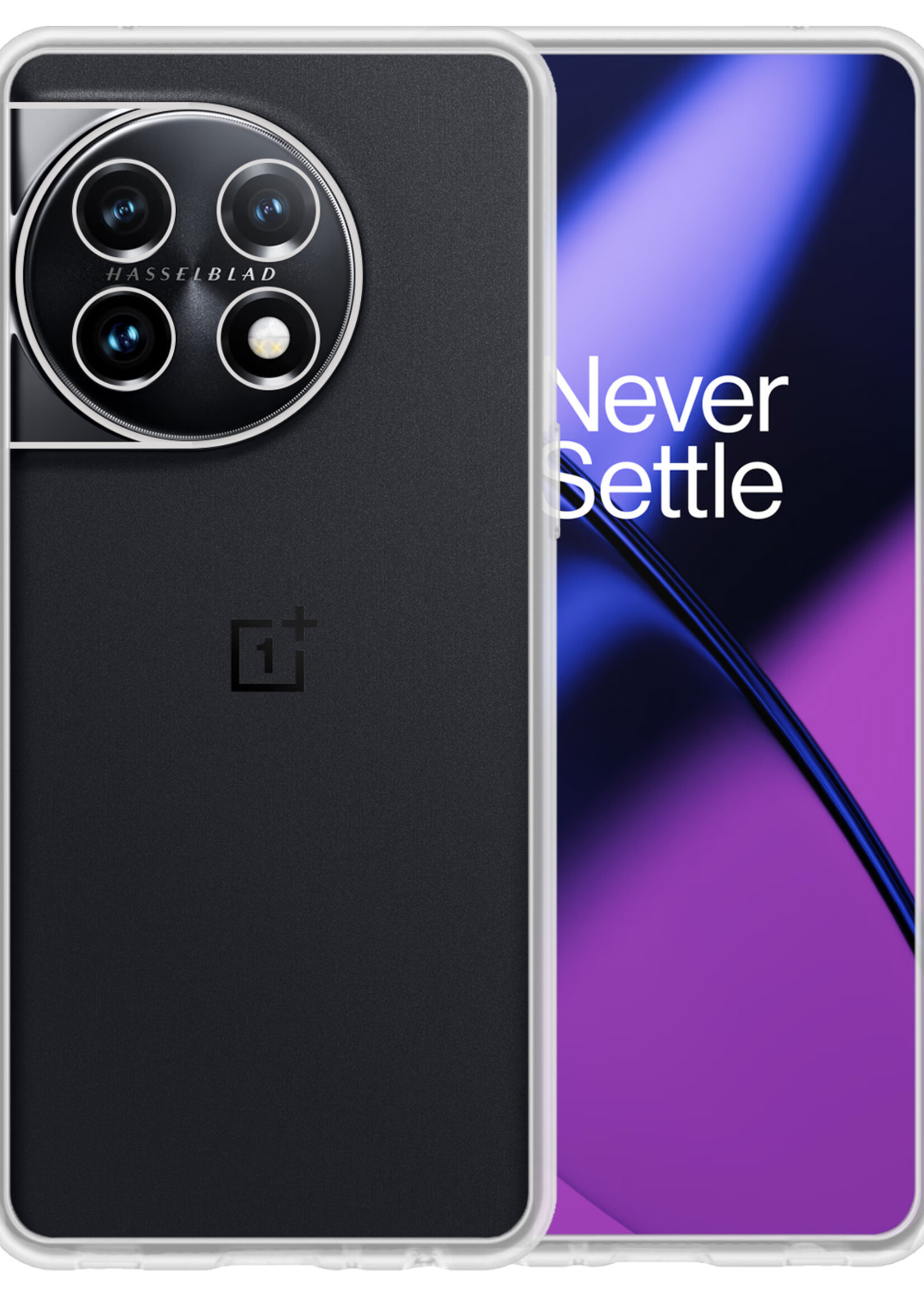 BTH OnePlus 11 Hoesje Siliconen Case Cover - OnePlus 11 Hoesje Cover Hoes Siliconen - Transparant
