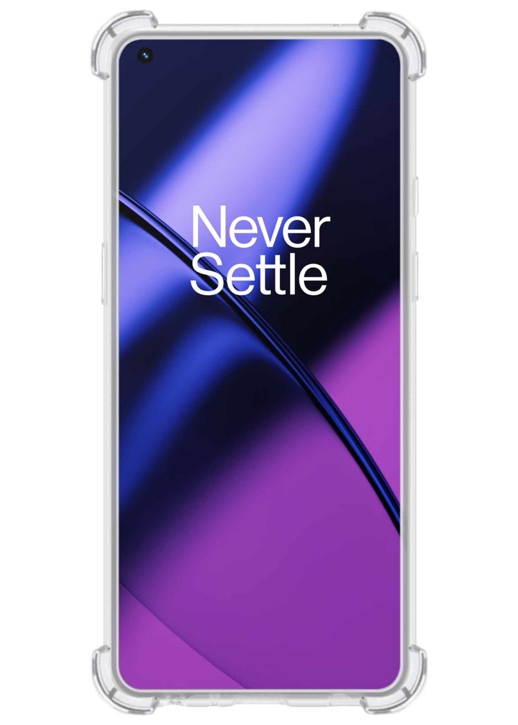 BTH Hoesje Geschikt voor OnePlus 11 Hoesje Siliconen Shock Proof Case Hoes Met 2x Screenprotector - Hoes Geschikt voor OnePlus 11 Hoes Cover Case Shockproof - Transparant