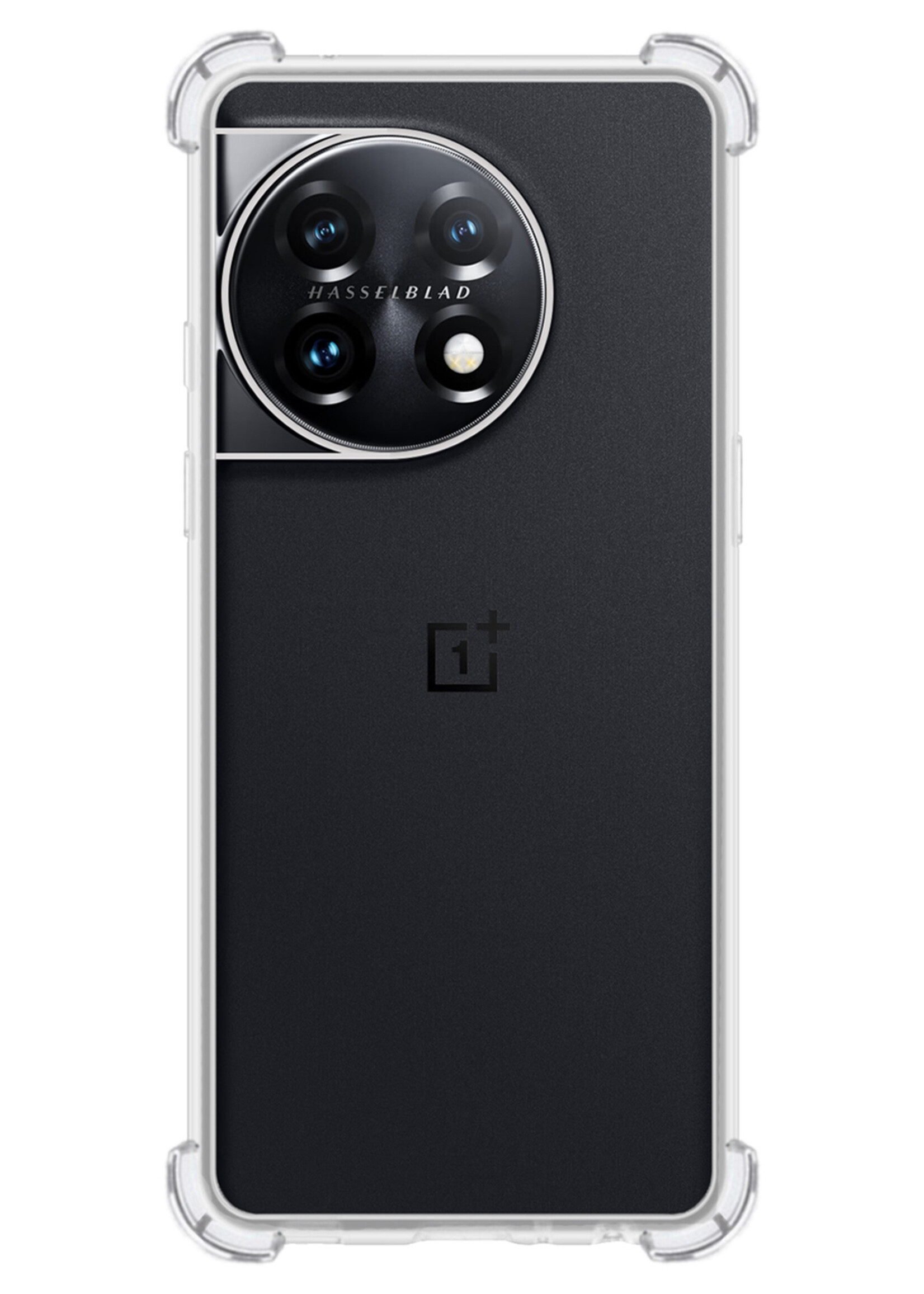 BTH Hoesje Geschikt voor OnePlus 11 Hoesje Siliconen Shock Proof Case Hoes Met 2x Screenprotector - Hoes Geschikt voor OnePlus 11 Hoes Cover Case Shockproof - Transparant