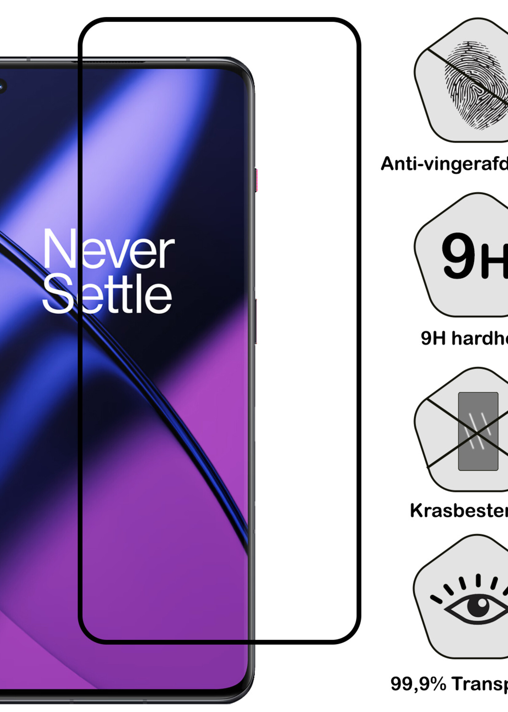 BTH Hoesje Geschikt voor OnePlus 11 Hoesje Siliconen Shock Proof Case Hoes Met 2x Screenprotector - Hoes Geschikt voor OnePlus 11 Hoes Cover Case Shockproof - Transparant