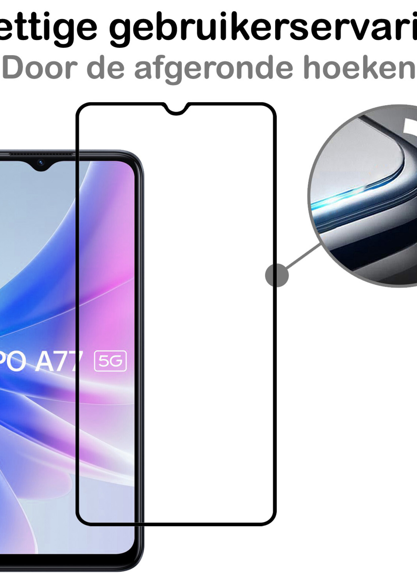 BTH Screenprotector Geschikt voor OPPO A77 Screenprotector Glas Gehard Tempered Glass Full Cover - Screenprotector Geschikt voor OPPO A77 Screen Protector Screen Cover - 2 PACK