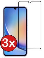 BTH BTH Samsung Galaxy A34 Screenprotector Glas Full Cover - 3 PACK