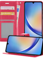 BTH BTH Samsung Galaxy A34 Hoesje Bookcase - Donkerroze