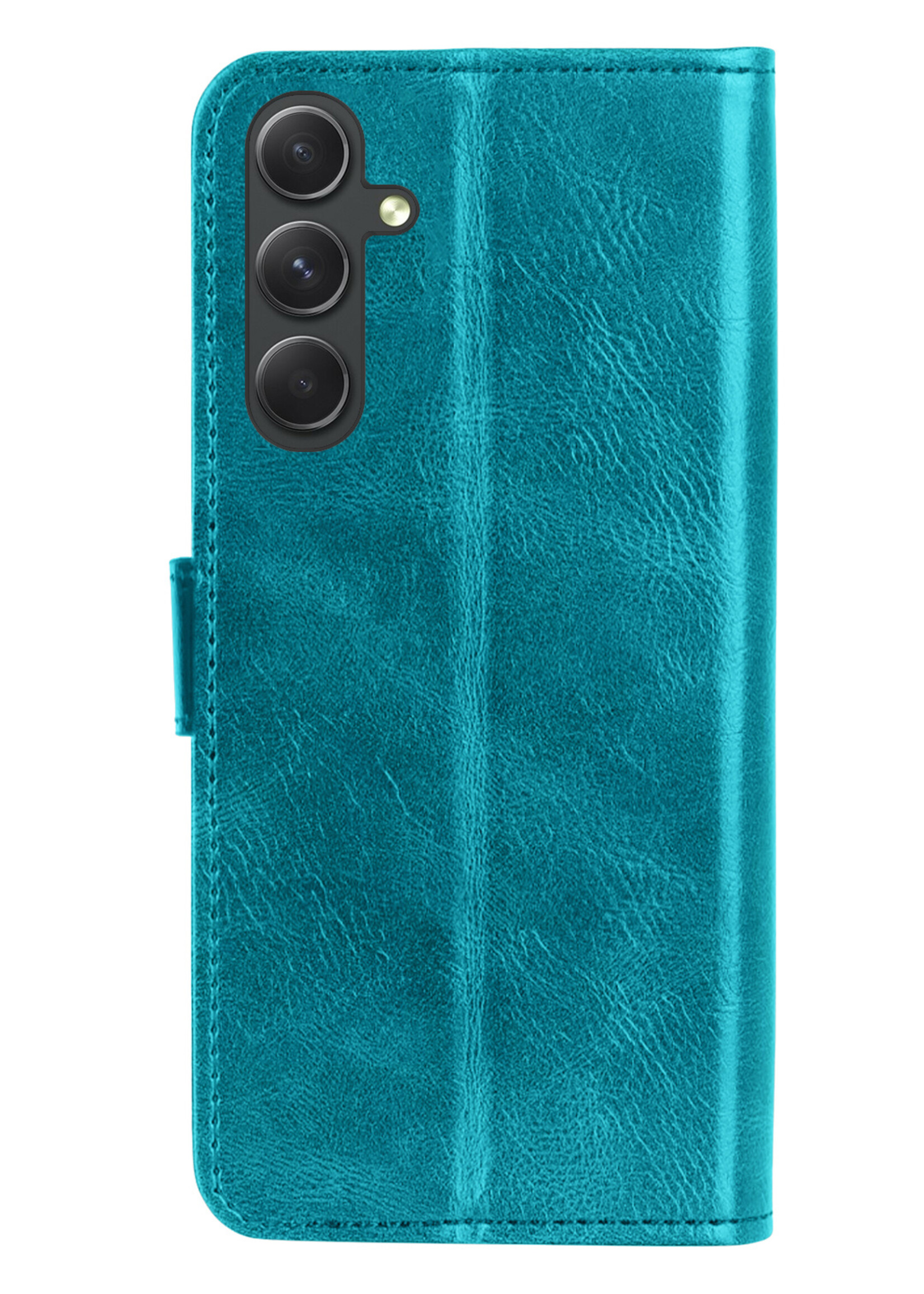 BTH Samsung A34 Hoesje Book Case Hoes Portemonnee Cover Walletcase - Samsung Galaxy A34 Hoes Bookcase Hoesje - Turquoise