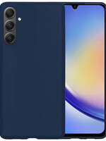 BTH BTH Samsung Galaxy A34 Hoesje Siliconen - Donkerblauw