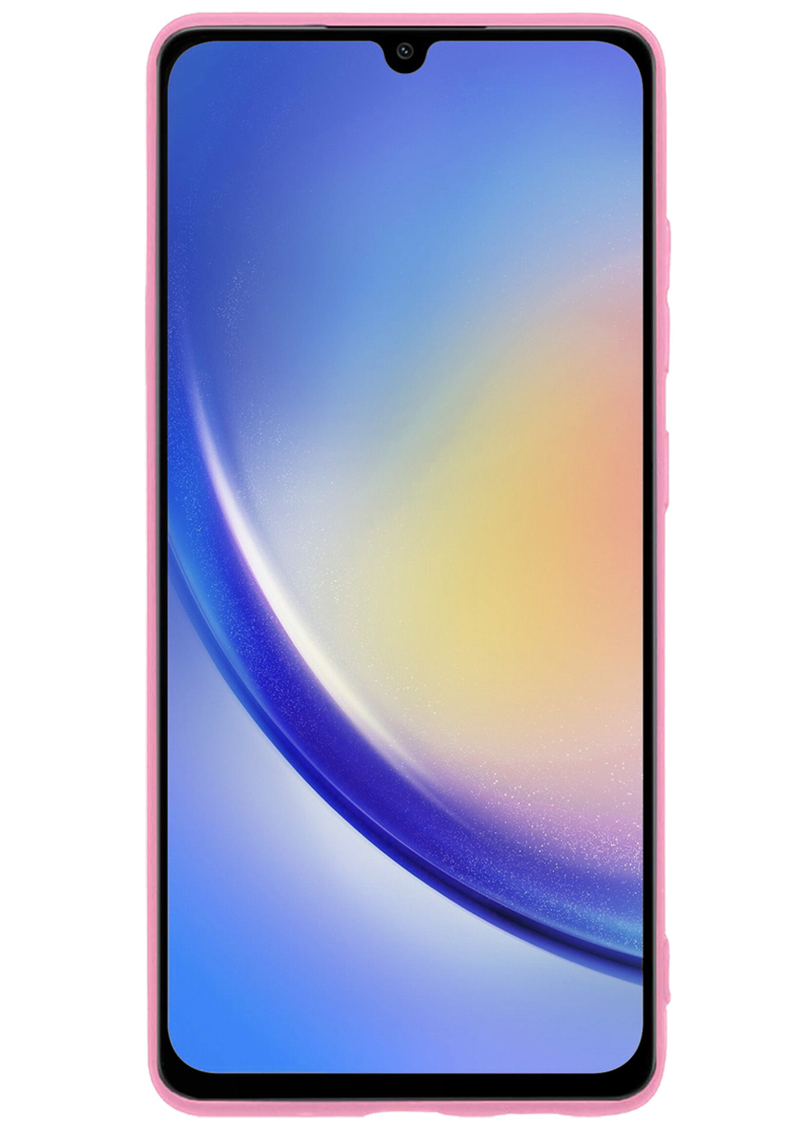 BTH Samsung A34 Hoesje Siliconen Case Cover - Samsung Galaxy A34 Hoesje Cover Hoes Siliconen - Licht Roze