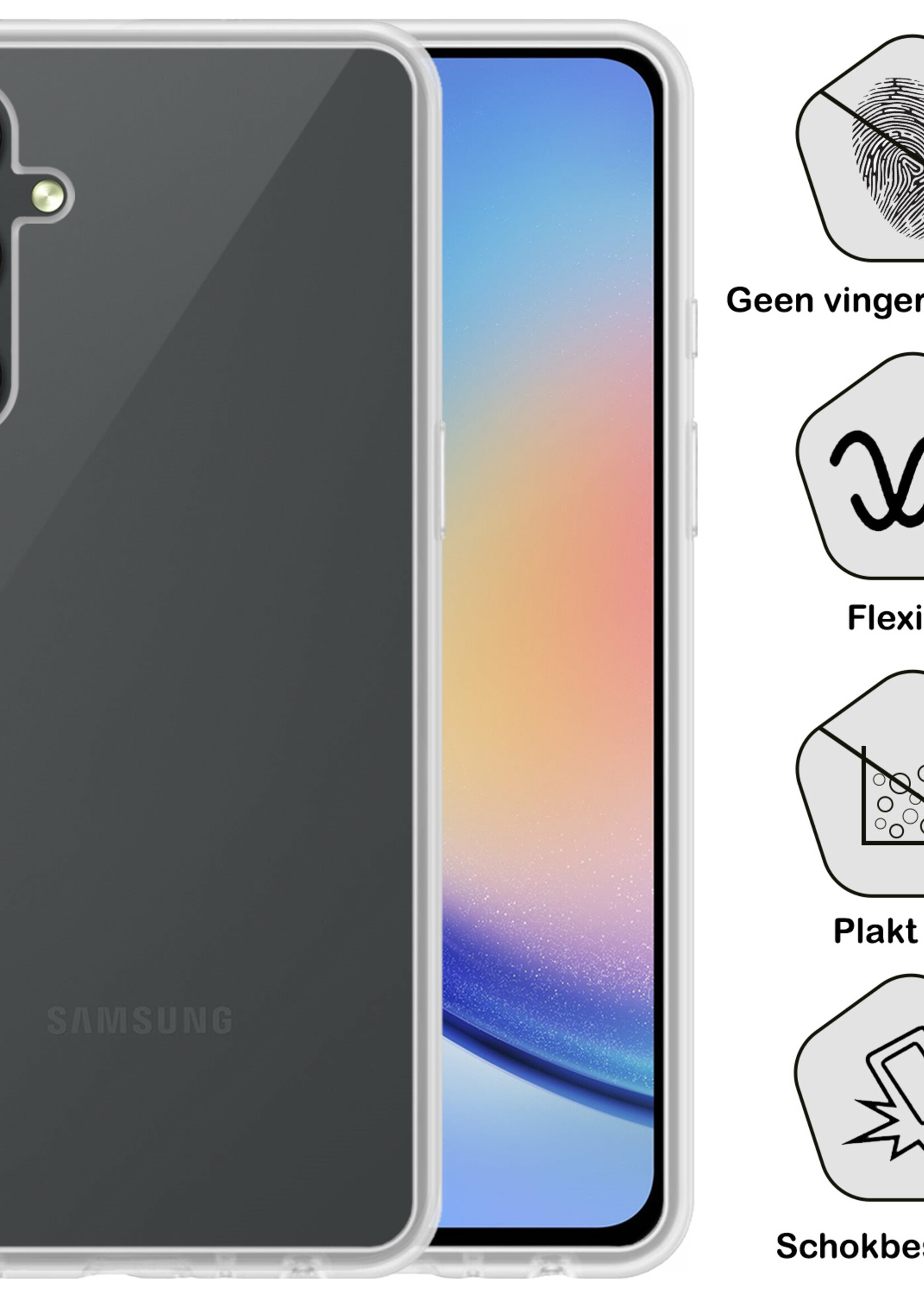 BTH Samsung A34 Hoesje Siliconen Case Cover - Samsung Galaxy A34 Hoesje Cover Hoes Siliconen - Transparant