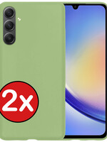 BTH BTH Samsung Galaxy A34 Hoesje Siliconen - Groen - 2 PACK