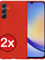 BTH BTH Samsung Galaxy A34 Hoesje Siliconen - Rood - 2 PACK