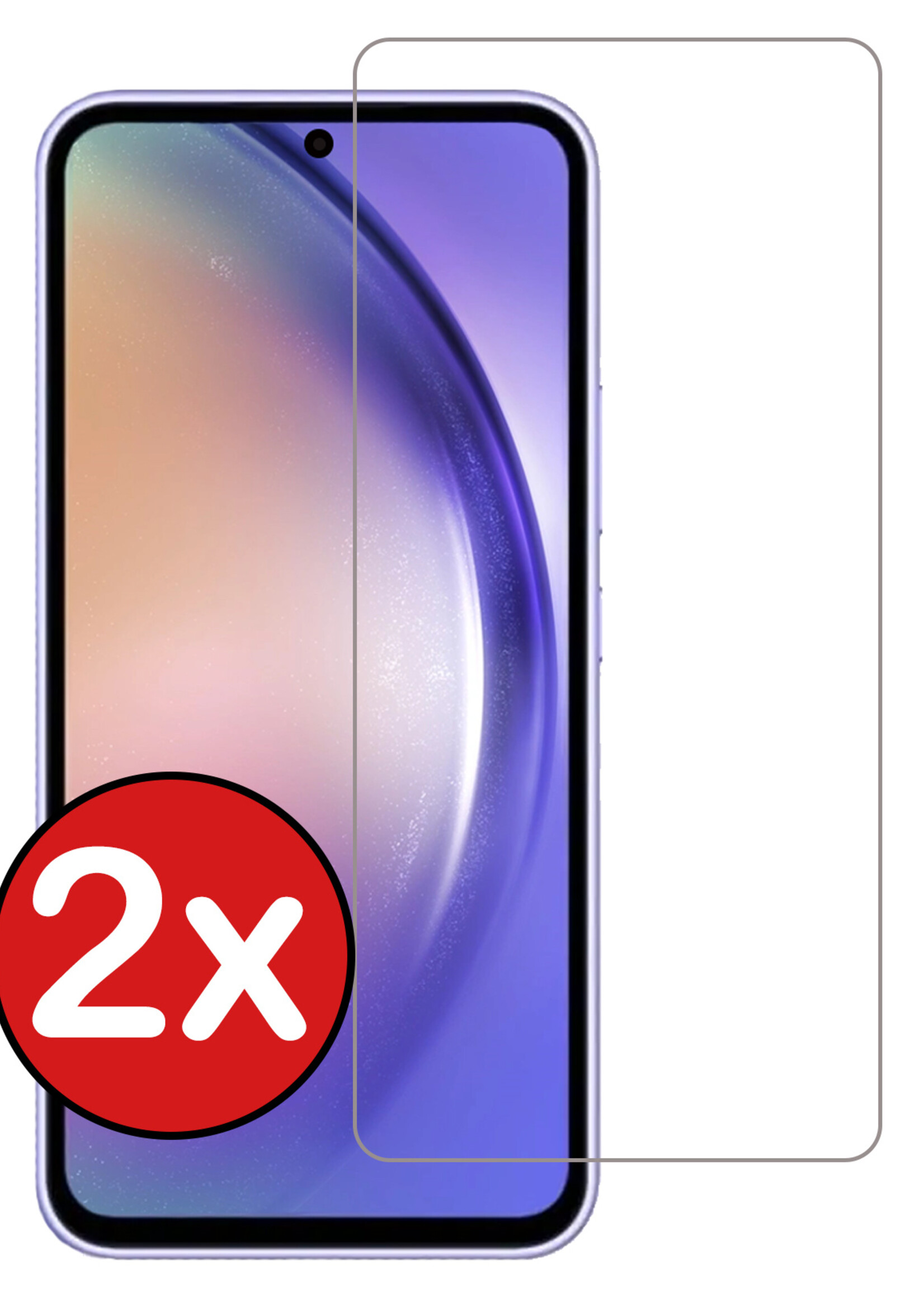 BTH Screenprotector Geschikt voor Samsung A54 Screenprotector Glas Gehard Tempered Glass - Screenprotector Geschikt voor Samsung Galaxy A54 Screen Protector Screen Cover - 2 PACK