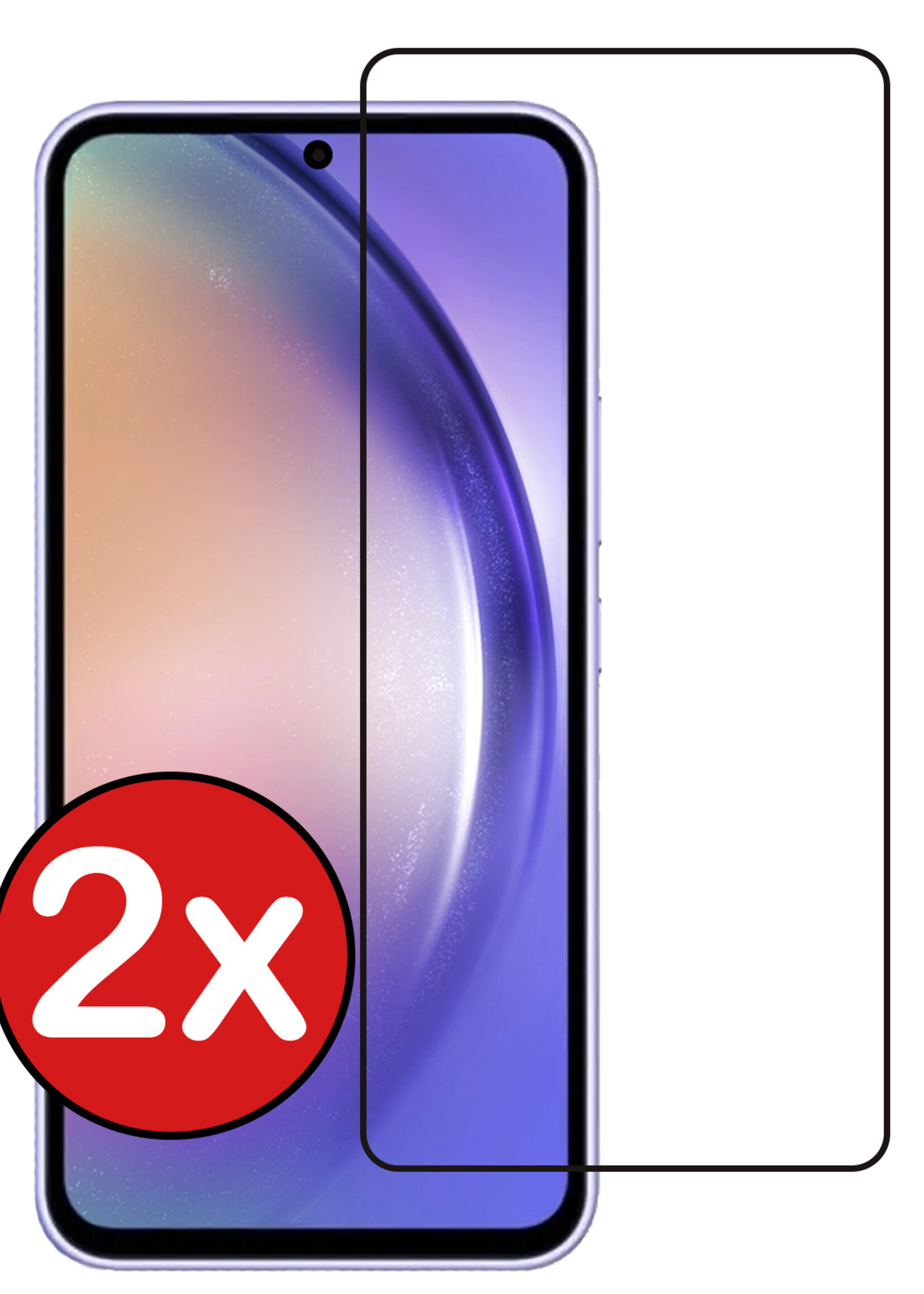 BTH Screenprotector Geschikt voor Samsung A54 Screenprotector Glas Gehard Tempered Glass Full Cover - Screenprotector Geschikt voor Samsung Galaxy A54 Screen Protector Screen Cover - 2 PACK