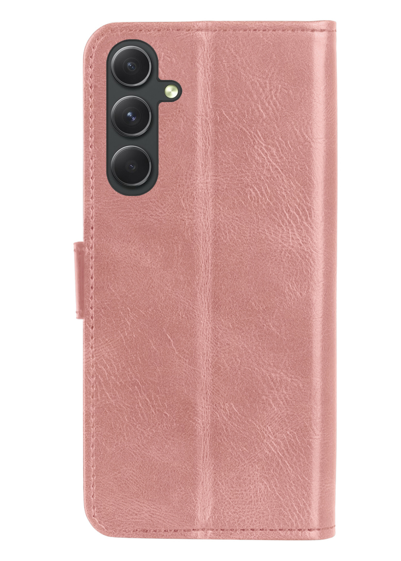 BTH Samsung A54 Hoesje Book Case Hoes Portemonnee Cover Walletcase - Samsung Galaxy A54 Hoes Bookcase Hoesje - Rose Goud